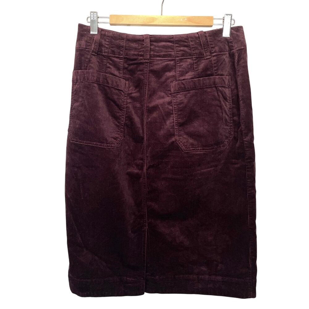 Maeve The Colette Corduroy Pencil Skirt Purple M Dark Academia Classic Boho Chic - Picture 3 of 7